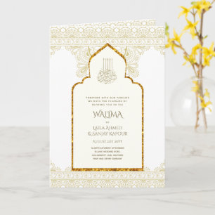 Carte Ornemental bilingue WALIMA Nikah Mariage musulman