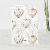 Carte Ornements de mariage coeurs gris crème chic (Dos)