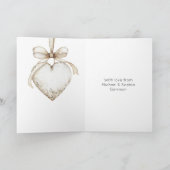 Carte Ornements de mariage coeurs gris crème chic (Intérieur)
