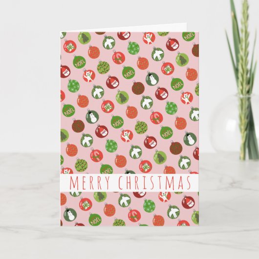 Carte Ornements de Noël Boules de Noël Charme Vacances (Devant)