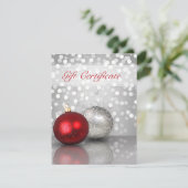 Carte Ornements de Noël chatoyants - Certificat cadeau (Debout devant)