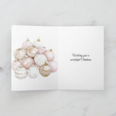 Carte Ornements de Noël Chic Blanc Or Rose (Intérieur)