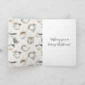 Carte Ornements de Noël Crème Chic (Intérieur)