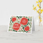 Carte Ornements de Noël et photo de vacances de Noël (Fleur jaune)