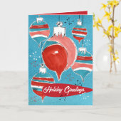 Carte Ornements de Noël Joyeux voeux de vacances (Fleur jaune)