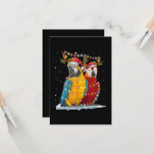 Carte Ornements de Noël Lumière Xmas Renne Perroquet (Devant/Arrière en situation)