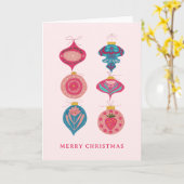 Carte Ornements de Noël vintage (Fleur jaune)