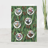 Carte Ornements de poulet de Noël sur l'arbre (Devant)