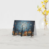 Carte Ornements d'hiver Skandinavian Folk Art Noël (Fleur jaune)