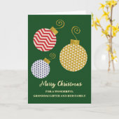 Carte Ornements Petite-fille et famille Joyeux Noël (Fleur jaune)