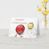 Carte Ornements rouges et or (Fleur jaune)