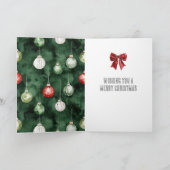 Carte Ornements verts rouges de Noël (Intérieur)