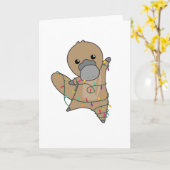 Carte ornithorynque Noël Tabes Douces Animaux (Fleur jaune)