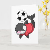 Carte Orque comme joueur de football avec ballon (Fleur jaune)