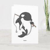 Carte Orque pêcheur avec canne à pêche (Dos)