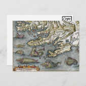 Carte Ortelius Monstres de mer Cartes postales (Devant / Derrière)