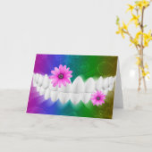 Carte Orthodontiste dentiste aux dents blanches (Fleur jaune)