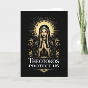 Carte Orthodoxe chrétienne Sainte Marie Theotokos Protèg