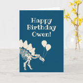 Carte Os De Dinosaure Avec Ballons Anniversaire (Fleur jaune)