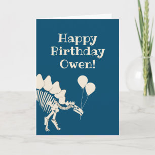 Carte Os De Dinosaure Avec Ballons Anniversaire