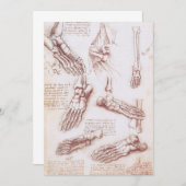 Carte Os de pied anatomiques humaines de Léonard de Vinc (Devant / Derrière)