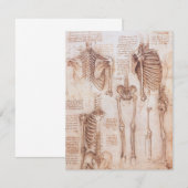 Carte Os de squelette de Léonard de Vinci, anatomie huma (Devant / Derrière)