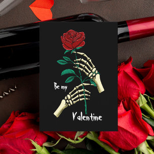 Carte Os tenant une rose, sois ma Saint-Valentin