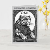 Carte Ose le léopard goétique s'élève (Fleur jaune)