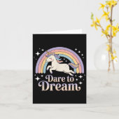 Carte Osez Rêver Licorne Arc-en-ciel Motivation  (Fleur jaune)