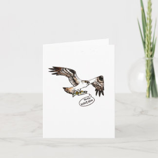 Carte "osprey & fish," small, 4x5.6" blank greeting card