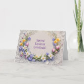 Carte Ostara Spring Equinox Greetings Flowers Wreath  (Devant)