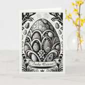 Carte Ostermonochrome Cartoon mit Ostéréier 10756 (Fleur jaune)