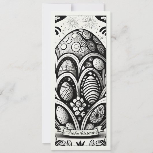 Carte Ostermonochrome Cartoon mit Ostéréier 10756 (Devant)