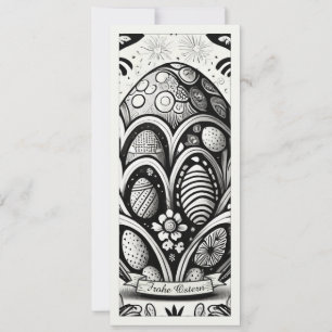 Carte Ostermonochrome Cartoon mit Ostéréier 10756