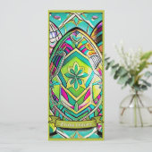 Carte Ostermotiv farbiger Cartoon mit Ostéréier 13553 (Debout devant)