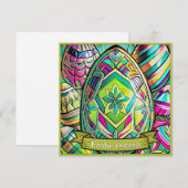 Carte Ostermotiv farbiger Cartoon mit Ostéréier 13553 (Devant / Derrière)