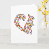 Carte Otomi d'écureuil Fleurs Rodent Cadeau (Fleur jaune)