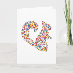 Carte Otomi d'écureuil Fleurs Rodent Cadeau