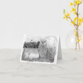 Carte Otter au clair de lune (Fleur jaune)