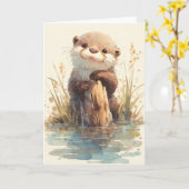 Carte Otter aventureux tenant le quai (Fleur jaune)