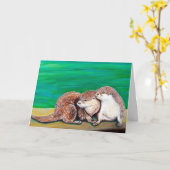 Carte Otter Best Friends Peinture (Fleur jaune)