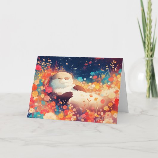 Carte Otter Floral Hideaway (Devant)