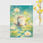 Carte Otter Lily Pad Paradise (Fleur jaune)