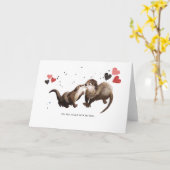 Carte Otter Love | Otterly In Love Adorable Salutation (Fleur jaune)