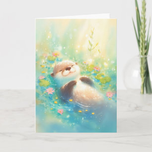 Carte Otter pacifique dans les eaux florissantes