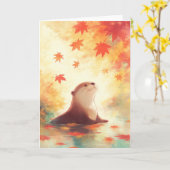 Carte Otter regarde sous les Feuilles en chute (Fleur jaune)