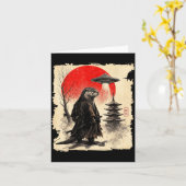 Carte Otter Samurai Retro Ufo Japanese Warrior Art Graph (Fleur jaune)