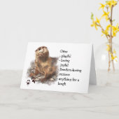 Carte Otter Totem, Animal Guide Funny Anniversaire (Fleur jaune)