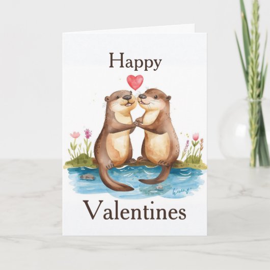 Carte Otter Valentines Day Card (Devant)