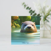 Carte Otterly Adorable - Imaginaire de l'IA Imprimer Art (Debout devant)